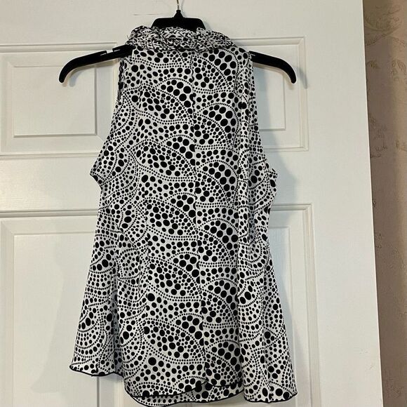 Milano Crape Halter Neck Polka Dot Blouse Tank Top Medium - Picture 2 of 9